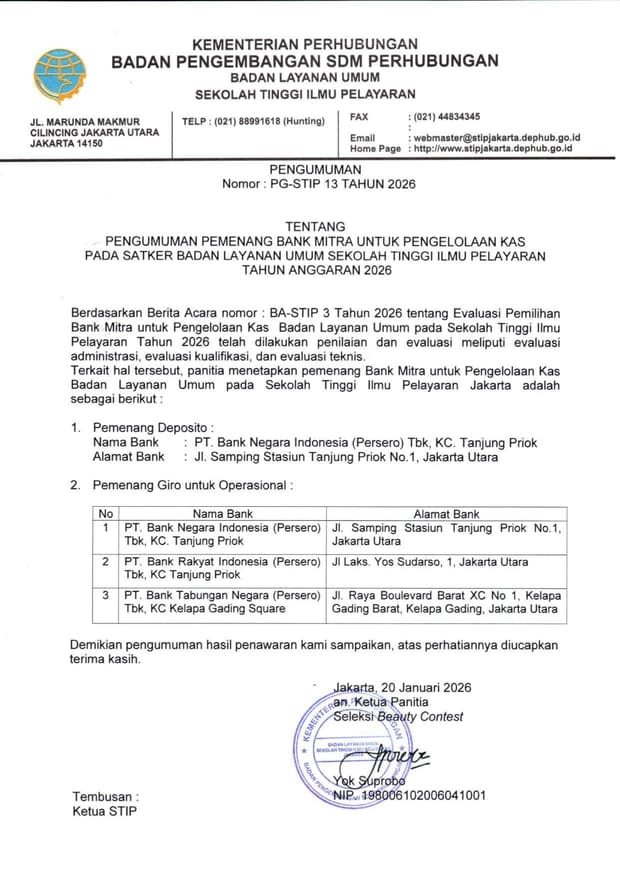 penetapan-pemenang-bank-mitra-untuk-pengelolaan-kas-badan-layanan-umum-blu-stip-jakarta-tahun-anggaran-2026